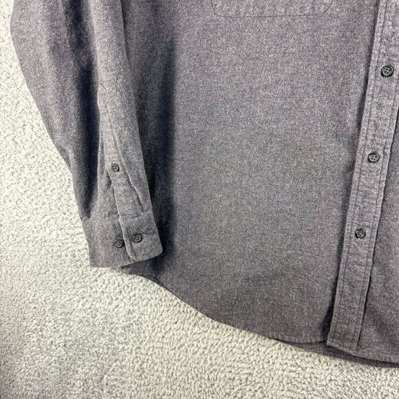 Lands End Flannel Shirt Mens XL Gray Chamois Casual Outdoor Camping Fishing - Picture 6 of 12